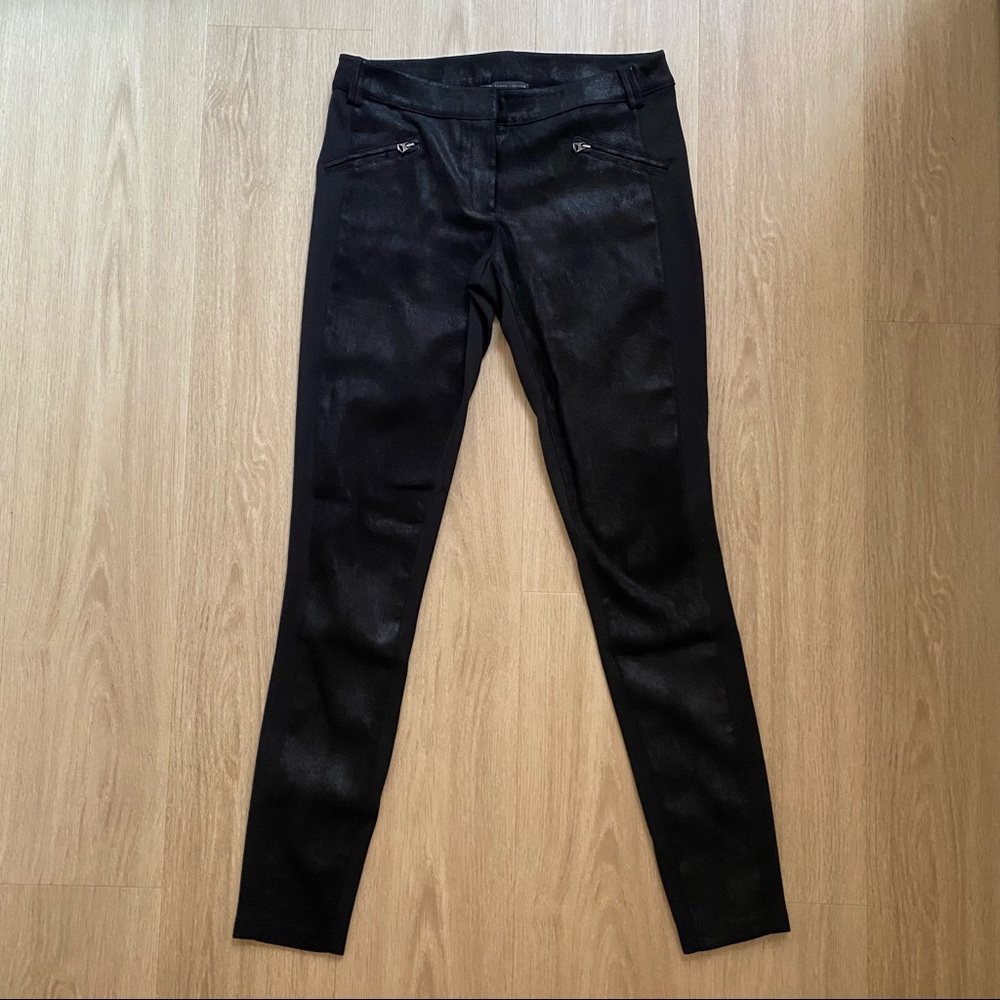 Armani Exchange Black Shiny Skinny Pants
